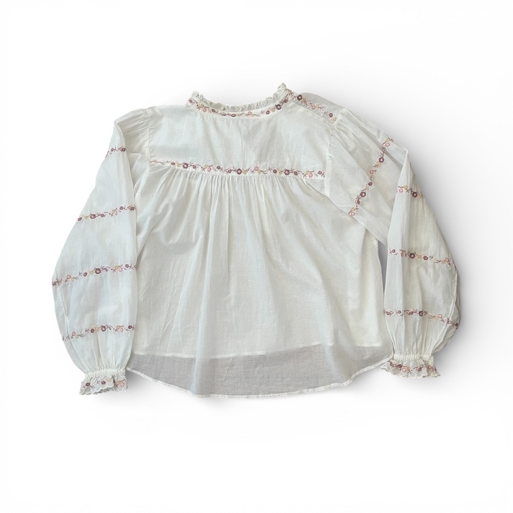 Unsubscribed Embroidered Floral Blouse in White MSRP $280 - Picture 2 of 9